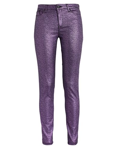 Karl Lagerfeld Shiny Skinny Denim Pants Woman Jeans Mauve Size 26 Cotton, Elastomultiester, Elastane