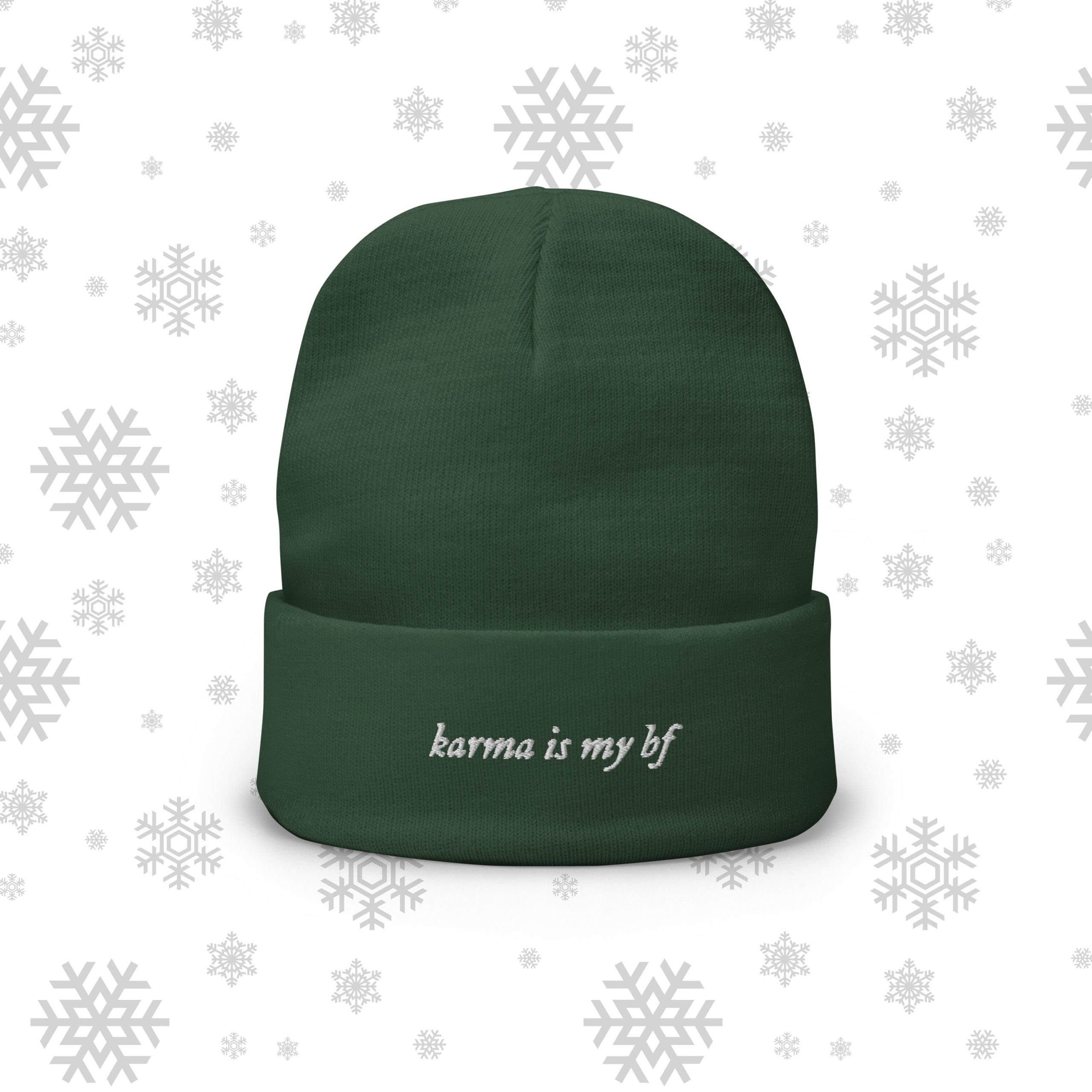 Karma Embroidered Lyric Knit Beanie | Karma Is My Bf Otto Cap 82-480 Midnights Taylor Winter Hat New Album 2022 Swiftie Gift Merch