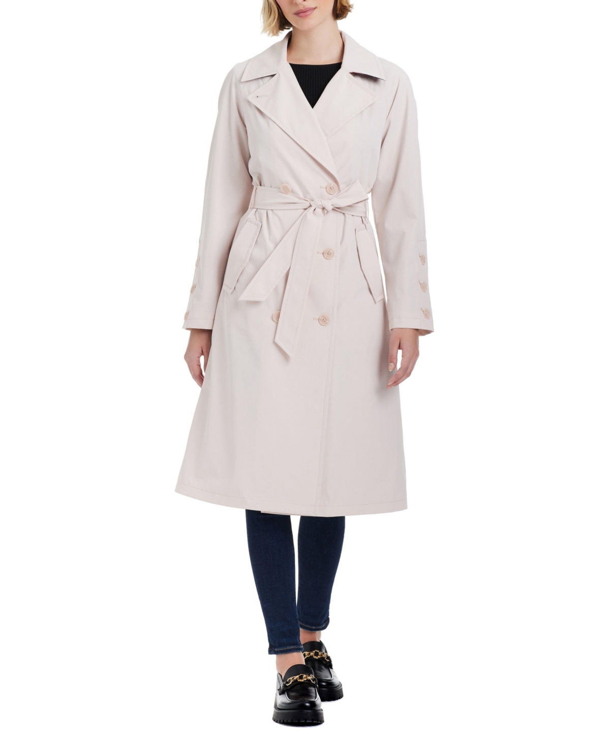 Kate Spade New York Women s Long Double-Breasted Trench Coat - Sesame cake