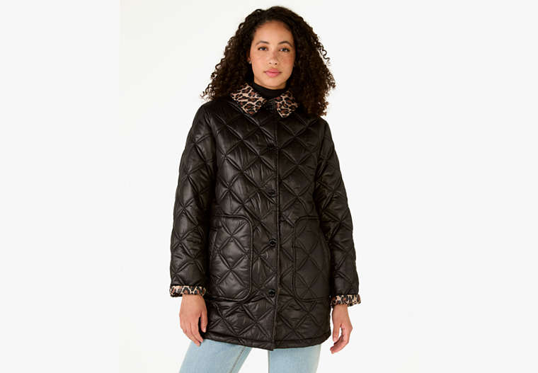 Kate Spade Quilted Coat, Black - XS