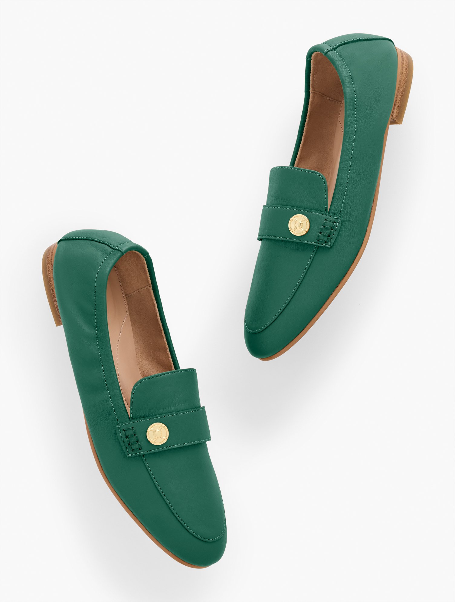 Katrina Bit Soft Sole Nappa Loafers - Heritage Green - 5M Talbots