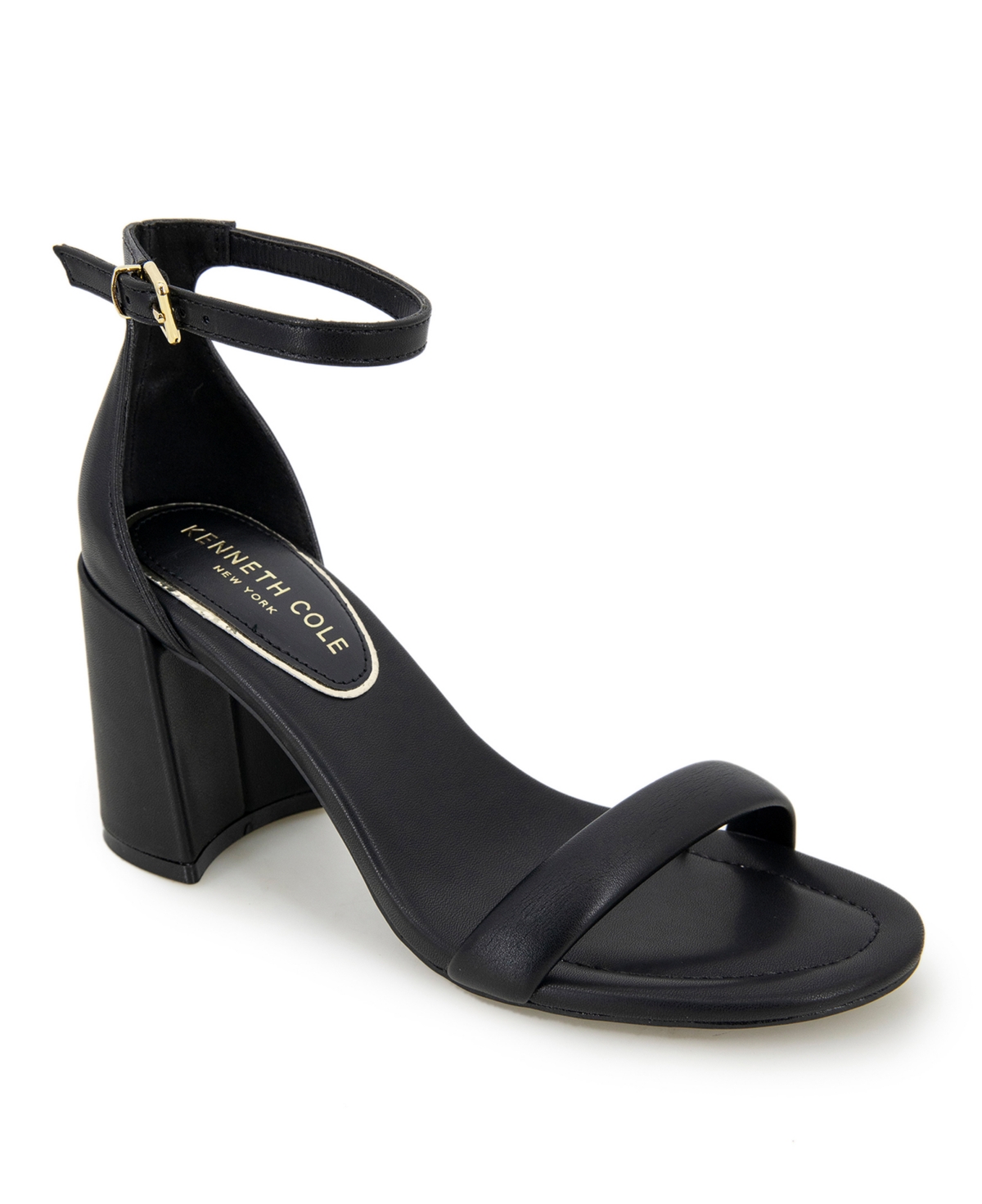 Kenneth Cole New York Women's Luisa Block Heel Sandals - Black Polyester