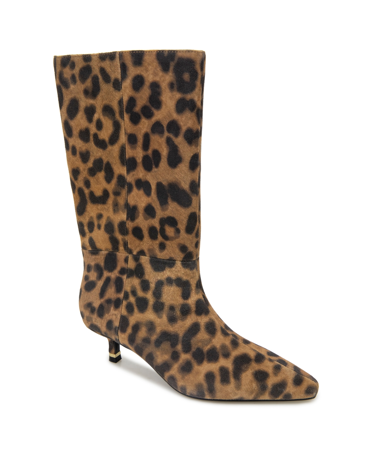 Kenneth Cole New York Women's Meryl Kitten Heel Boots - Leopard Suede