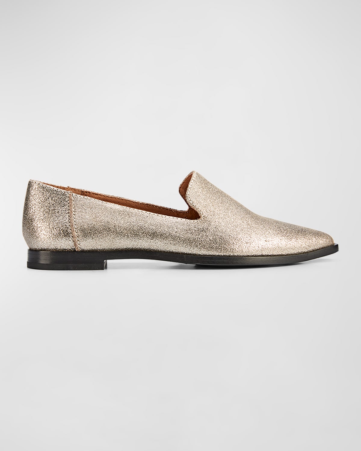 Kenzie Metallic Leather Flat Loafers