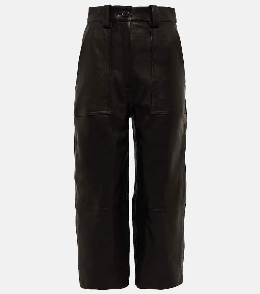 Khaite High-rise straight-leg leather pants