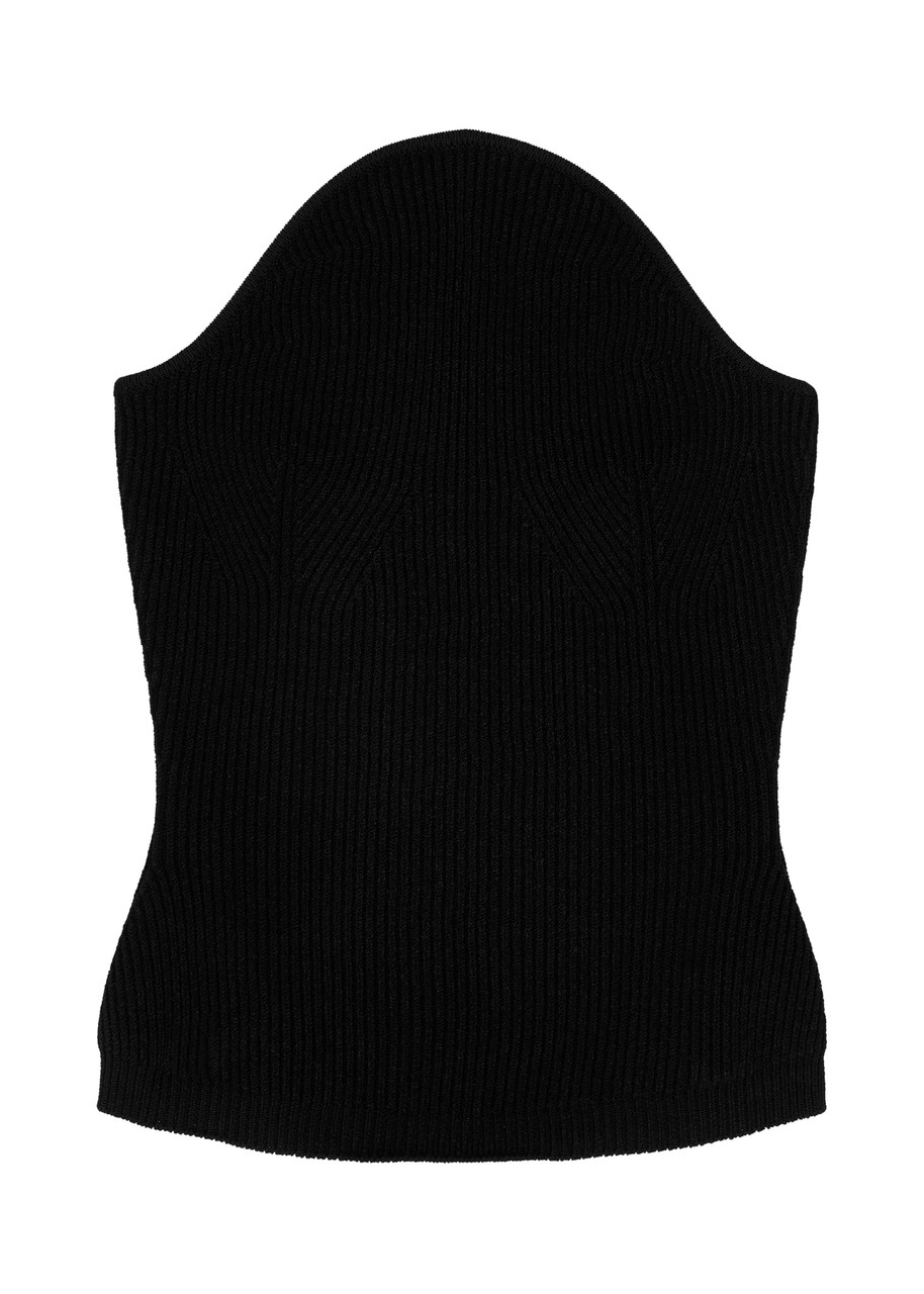 Khaite Jericho Strapless Ribbed-knit top - Black - XS