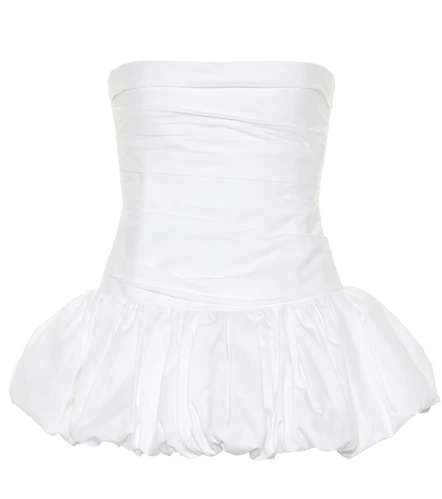 Khaite Kimmy strapless cotton peplum top