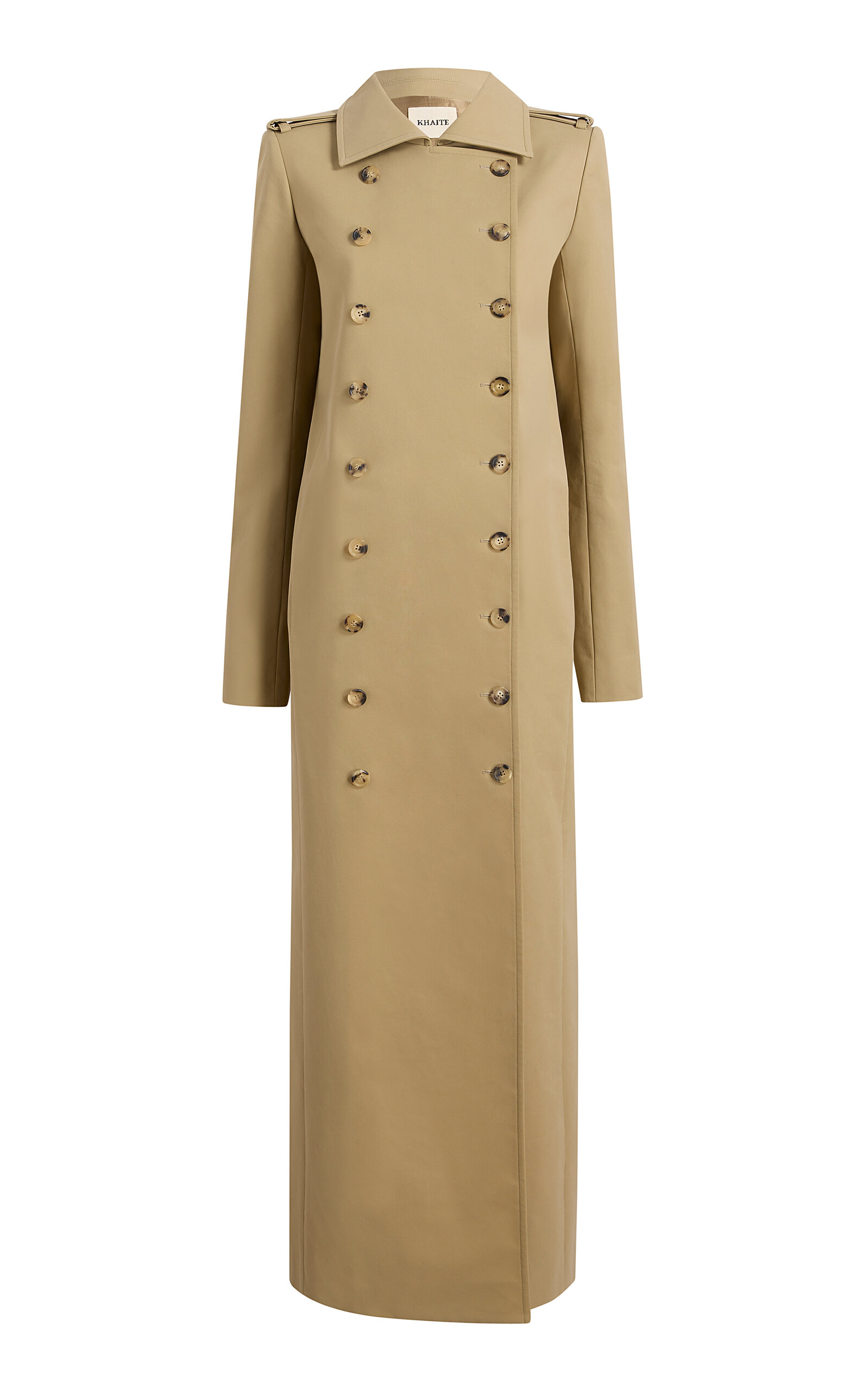 Khaite - Mallory Cotton-Nylon Double-Breasted Trench Coat - Khaki - US 4 - Moda Operandi