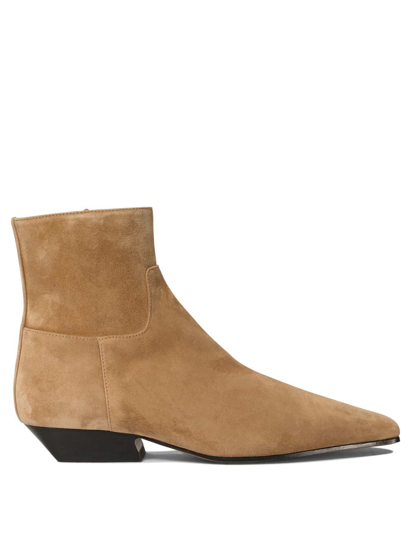 Khaite Marfa Flat Ankle Boots in Beige, Women's (Size 6)