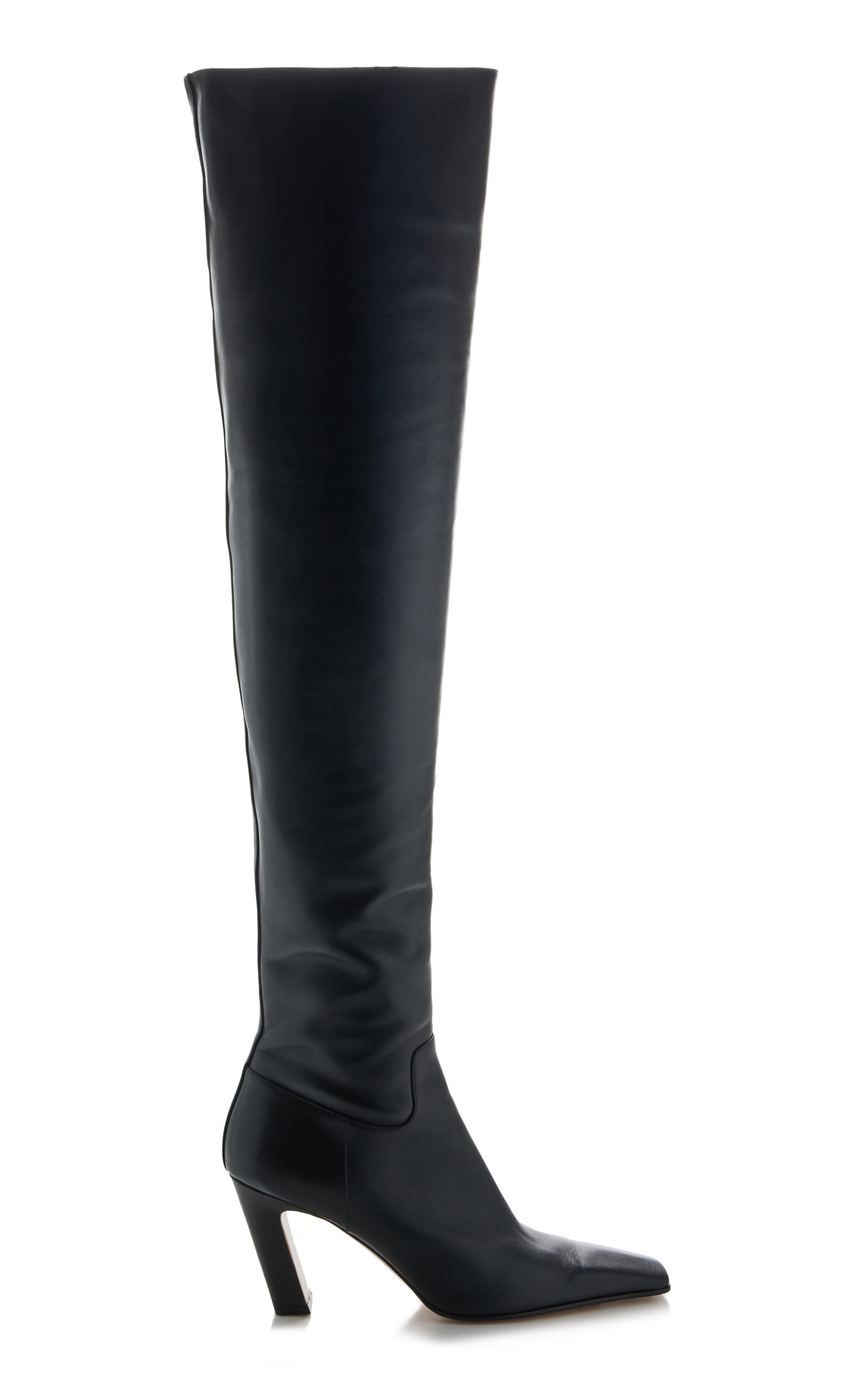 Khaite - Marfa Over-The-Knee Leather Boots - Black - IT 37.5 - Moda Operandi