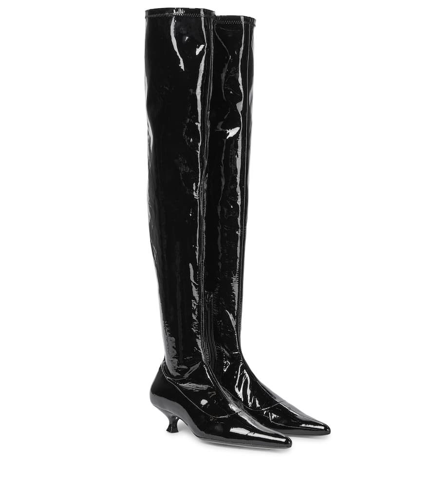 Khaite Volos patent leather over-the-knee boots