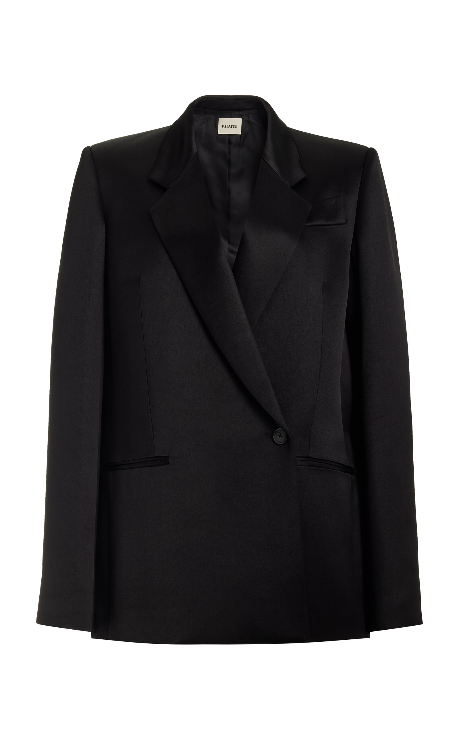 Khaite - Willow Satin Blazer - Black - US 6 - Moda Operandi