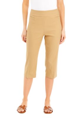 Kim Rogers Women's Petite Millennium Cropped Leggings, Tan, 8P