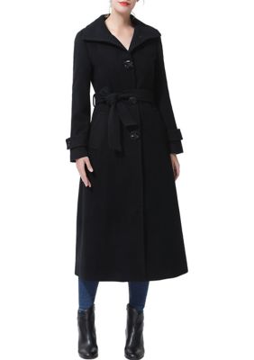 Kimi & Kai Women's Kataleya Belted Wool Coat, Black, Small