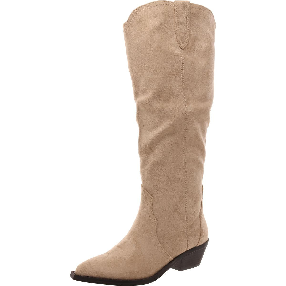 Kit Womens Faux Suede Knee-High Cowboy, Western Boots