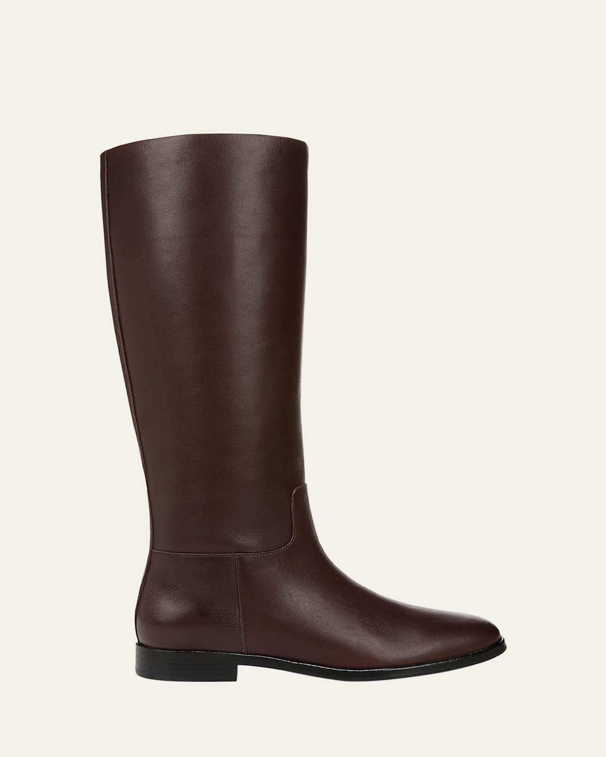 Knee-High Calf Leather Boots Wide Calf