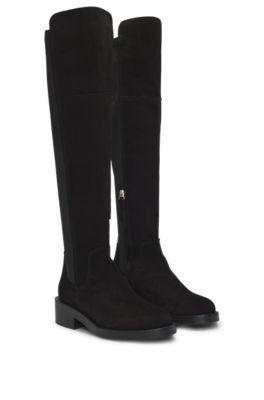 Knee-high boots in suede- Black Women's Boots size 6