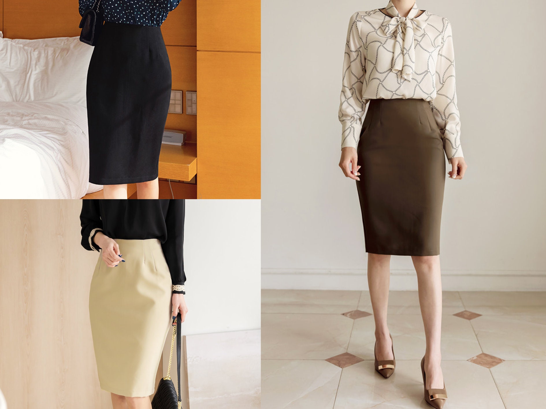 Korean Style High Waist Mermaid Midi Skirt/Elegant Feminin Office Look Pencil Plus Size