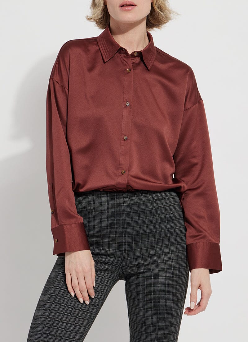 Kristin Stitched Satin Shirt