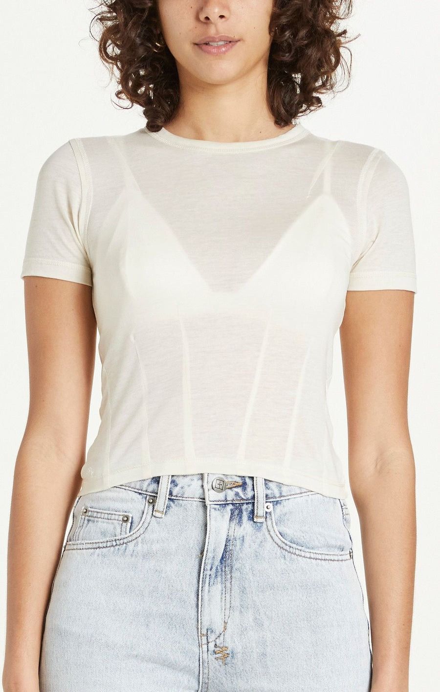 Ksubi Restrict Corset Top Ecru Size L in White, Women's