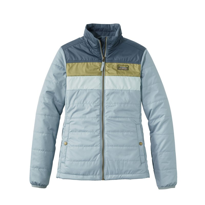 L.L.Bean Women's Mountain Classic Colorblock Puffer Jacket Storm Blue/Steel Blue, Medium - Women's Ski Outerwear at Academy Sports