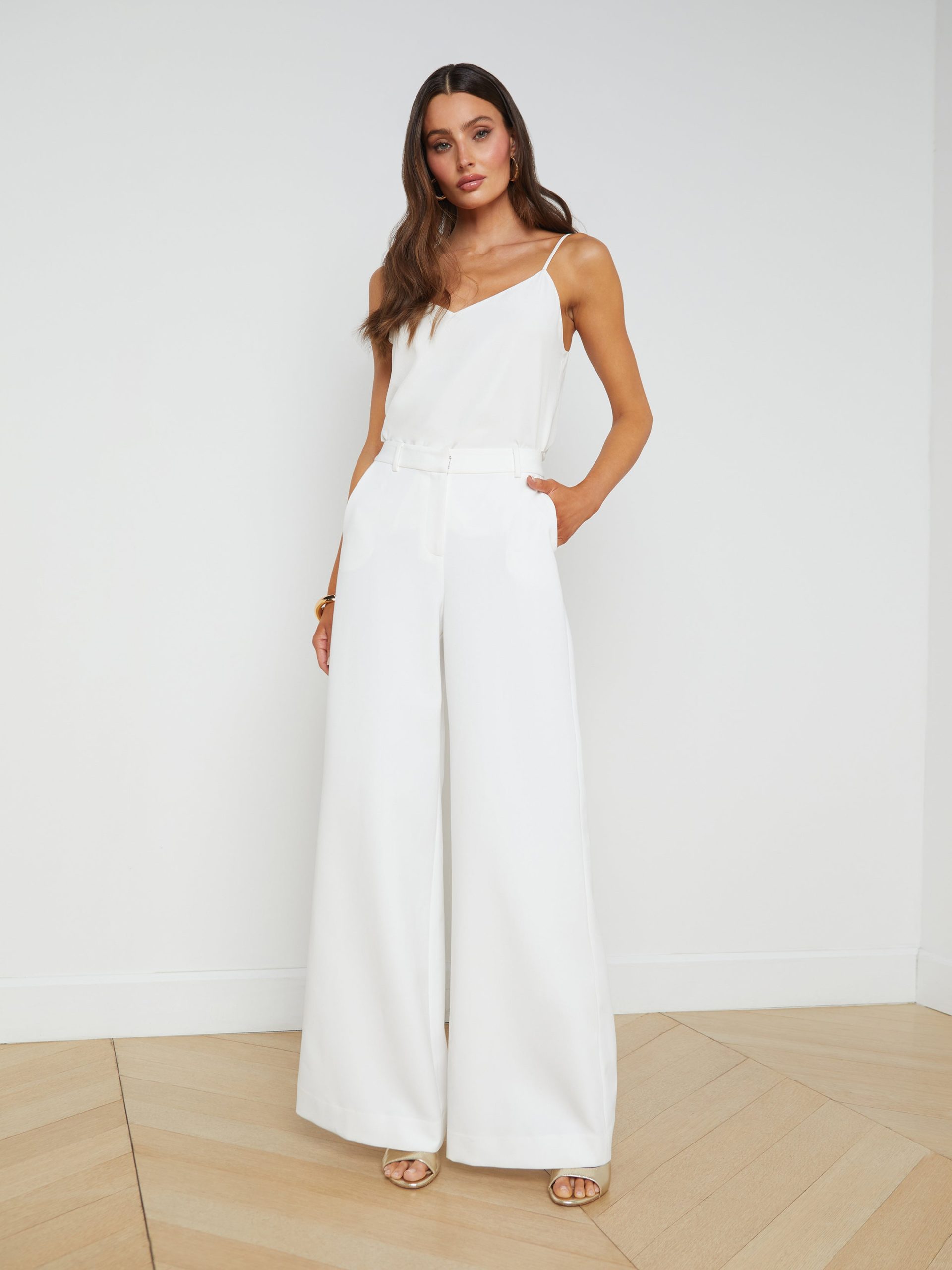 L'AGENCE Gavin Wide-Leg Pants In White