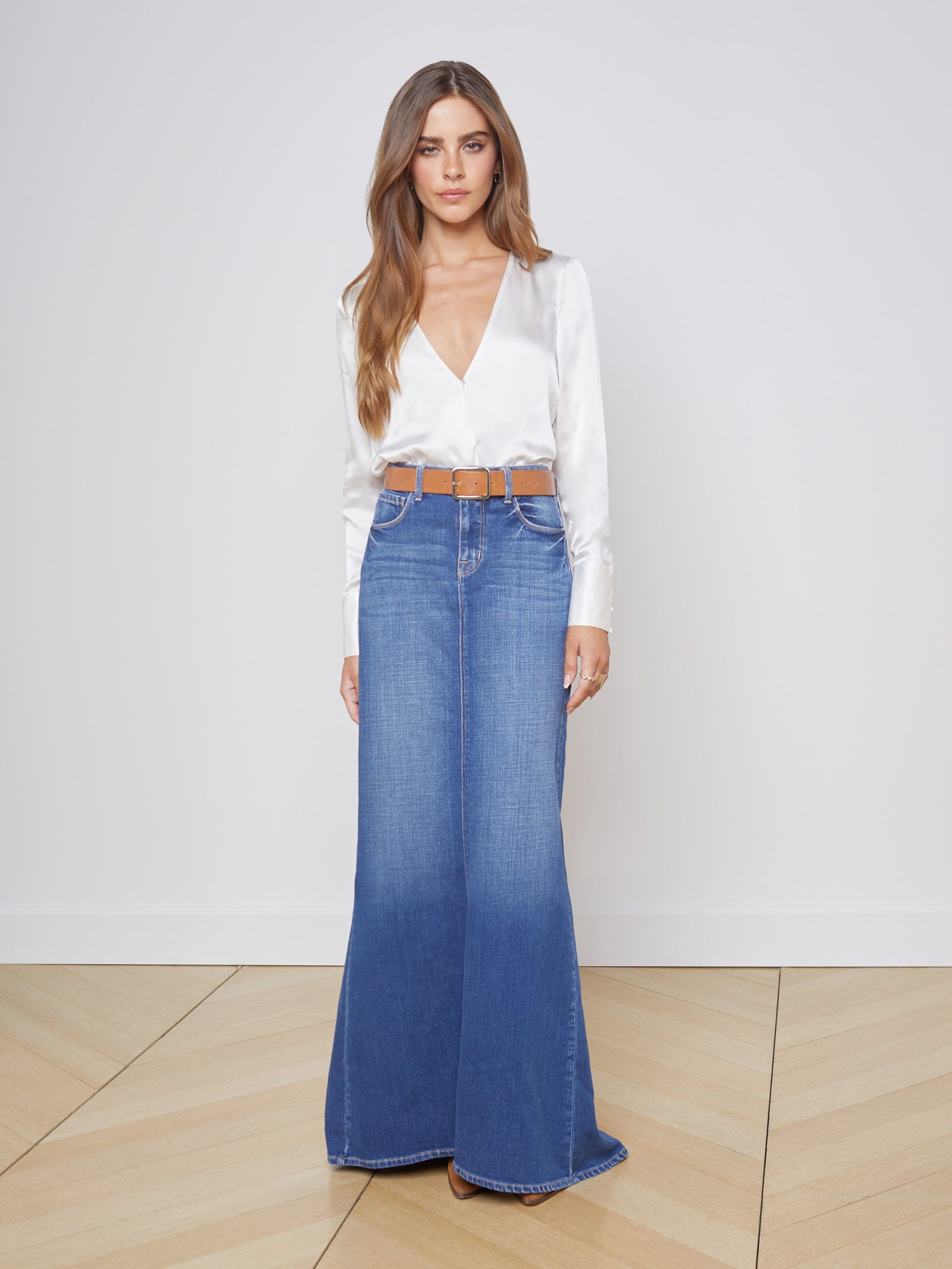 L'AGENCE Kailani Denim Mermaid Skirt In Athos