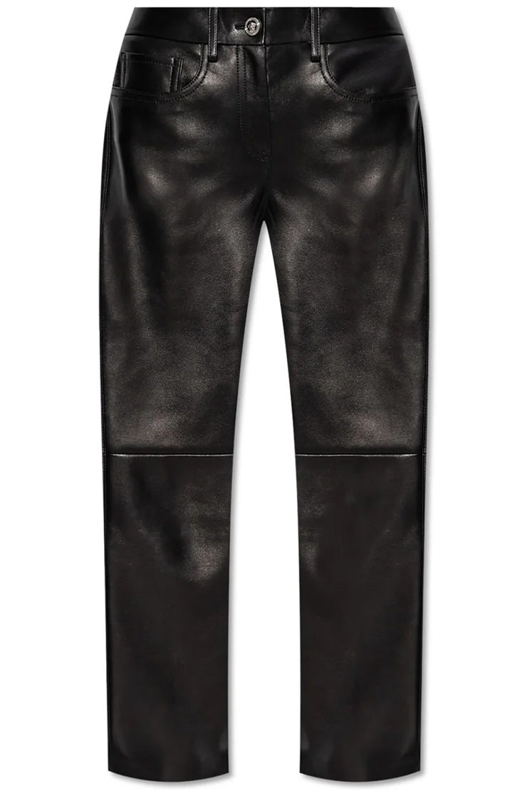 LEATHER STRAIGHT TROUSERS