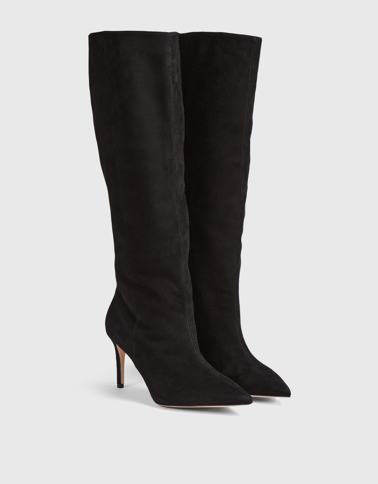 LK Bennett Astrid Black Suede Knee-High Boots - 35