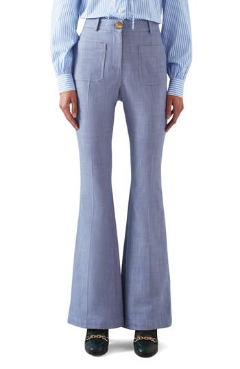 LK Bennett Avery Bootcut Pants in Blue-Light Blue at Nordstrom Rack, Size 8 Us / 12 Uk