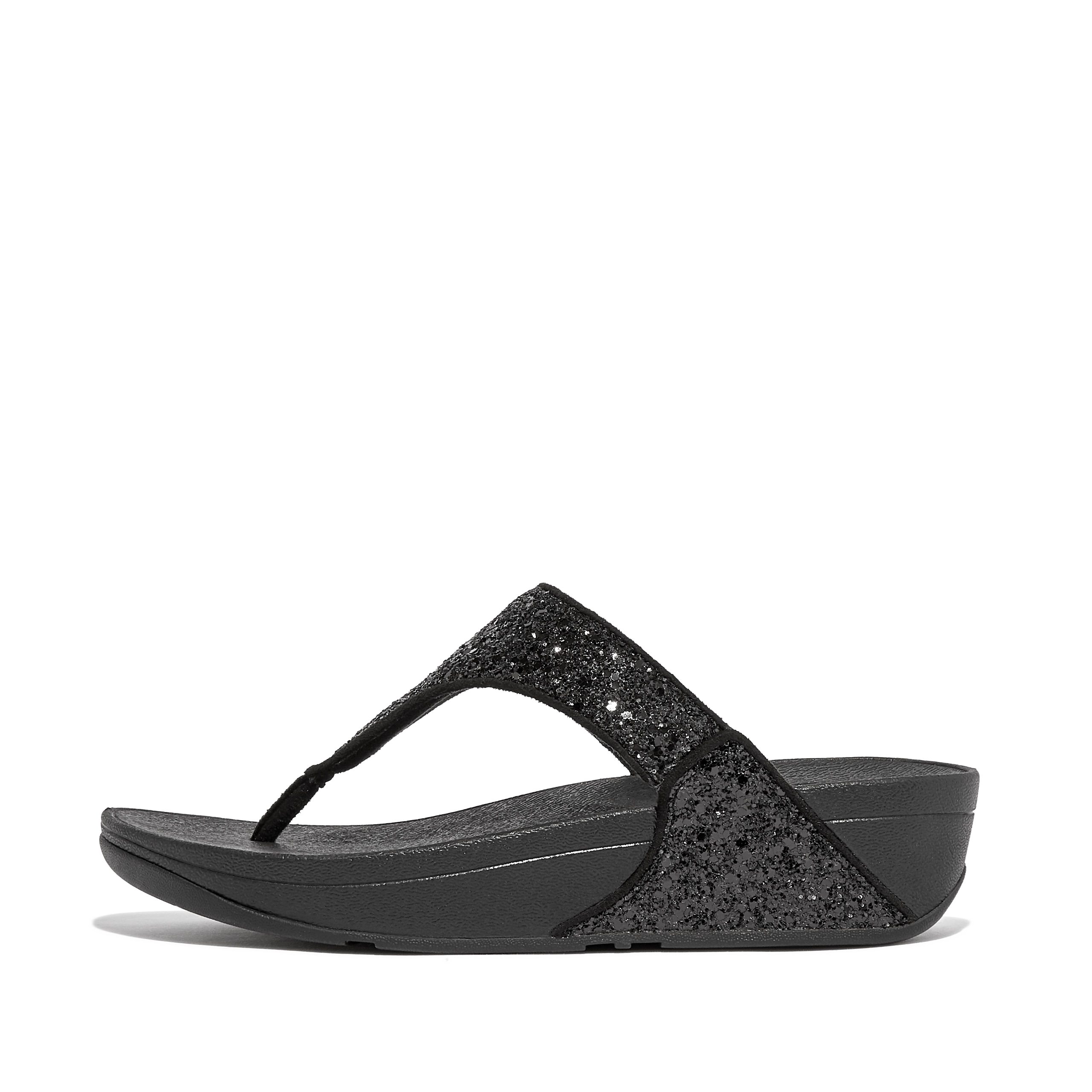 LULU Glitter Toe-Post Sandals Pu/Glitter, Full Price