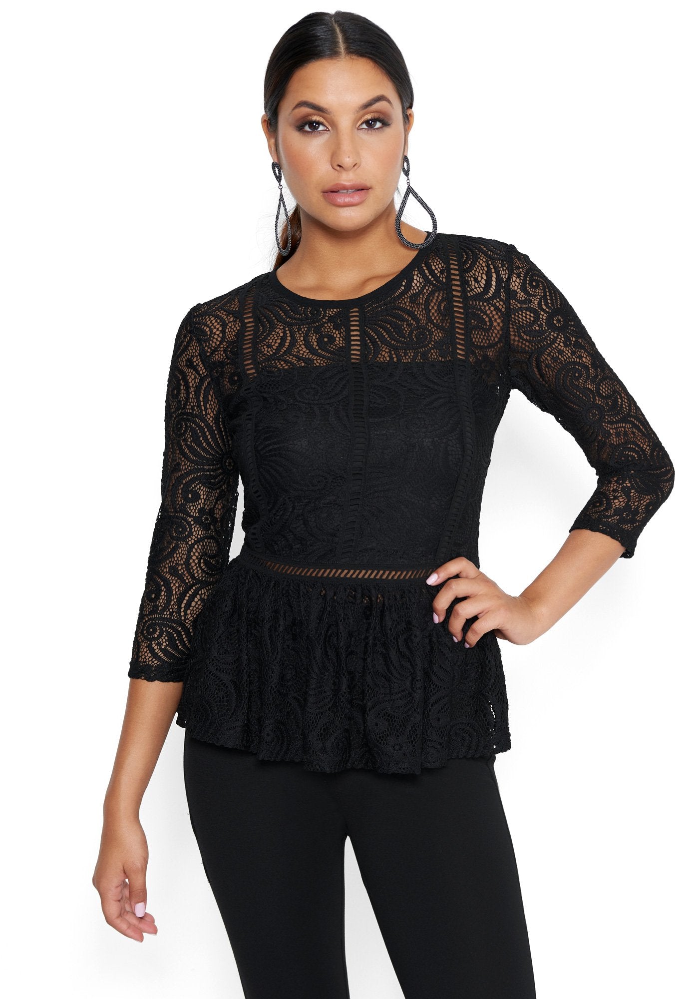 Lace Peplum Top