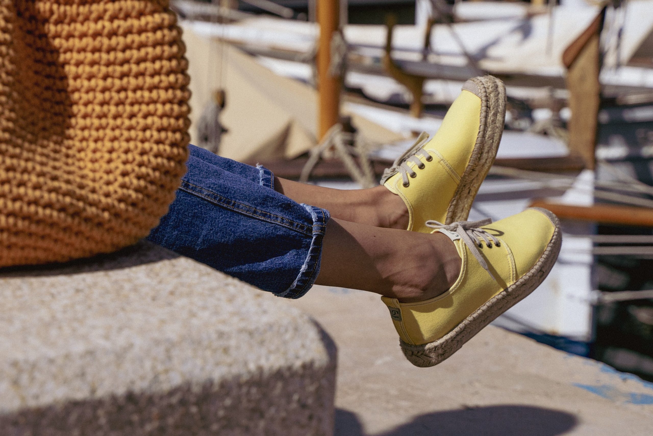 Lace Up Eco-Friendly Espadrilles Handmade in Spain. Canvas From Recycled Plastics. Vegan - Sustainable Natural