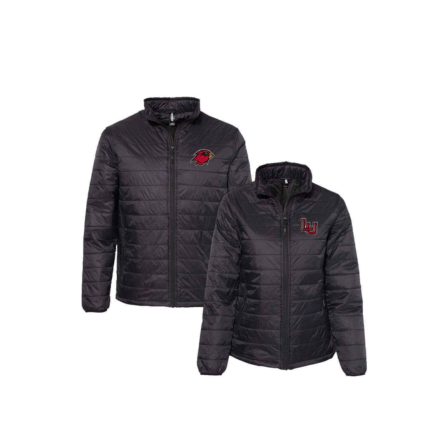 Lamar University, Puffer Jacket Embroidered With Choice Of University Designs, Lu Cardinals Jacket, Puffy Coat