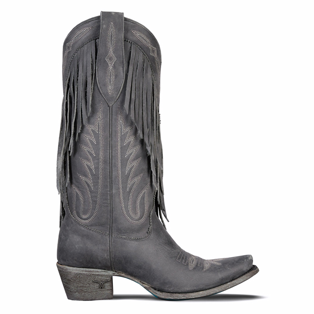 Lane Senita Falls Fringe Embroidered Snip Toe Cowboy Boots