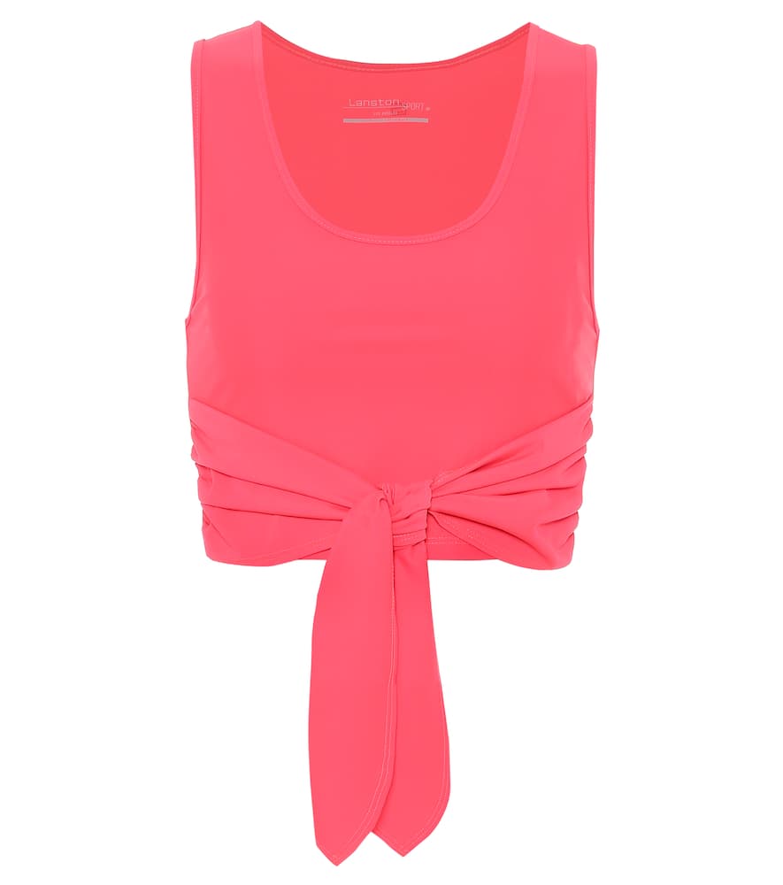 Lanston Sport Axel cropped wrap tank top