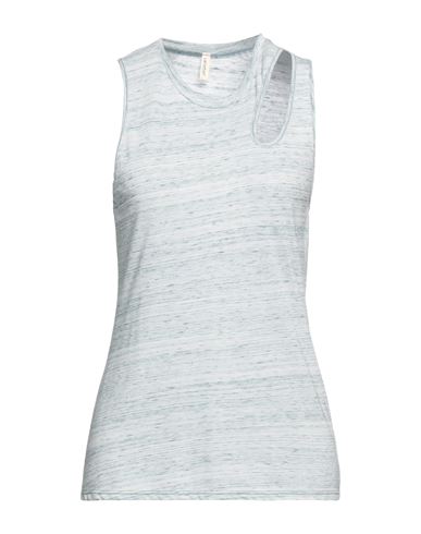 Lanston Woman Tank top Sky blue Size XS Cotton, Modal