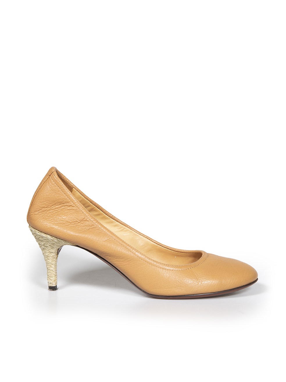 Lanvin Camel Leather Espadrilles Heel Pumps