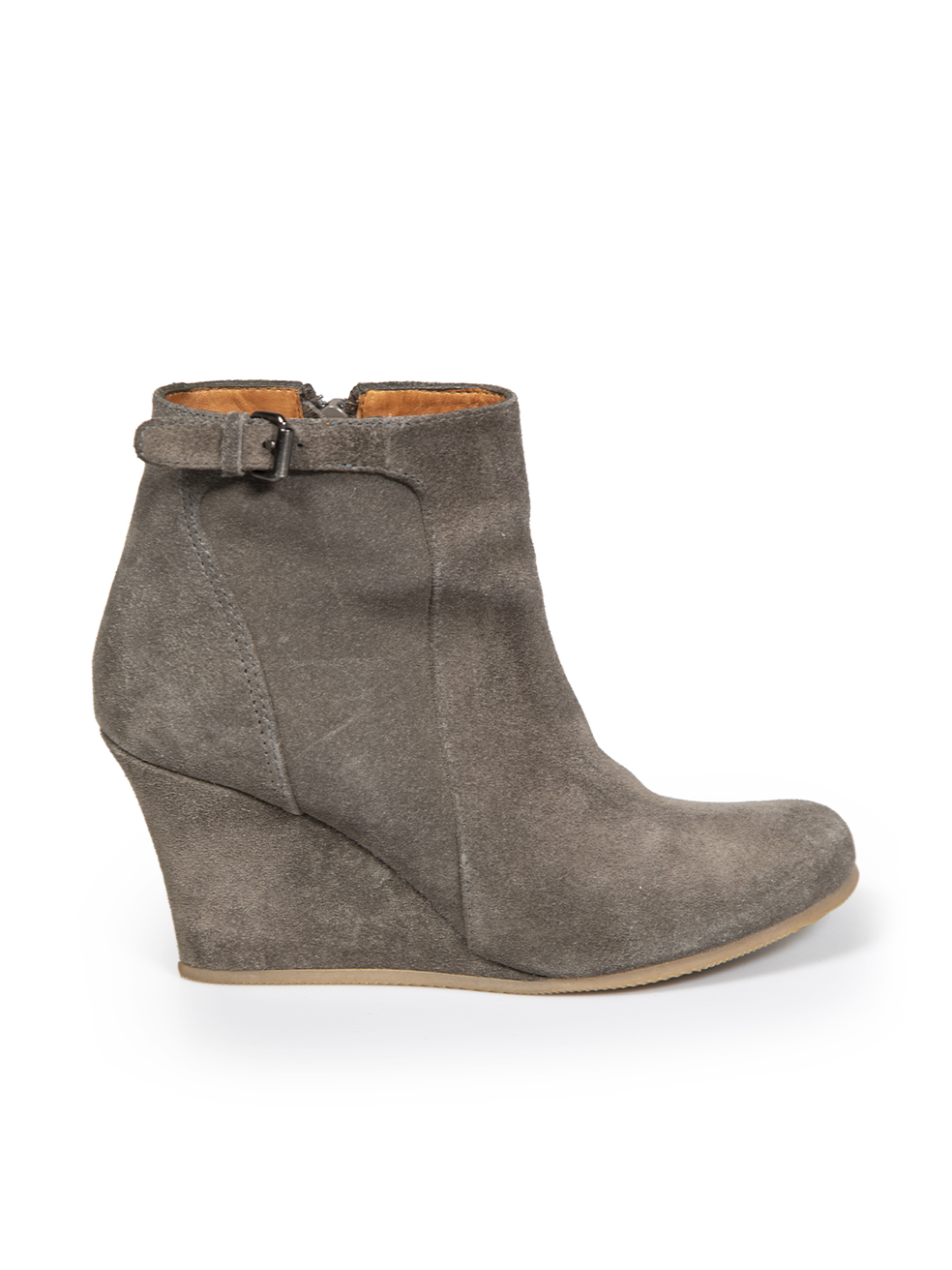 Lanvin Grey Ankle Suede Wedge Boots