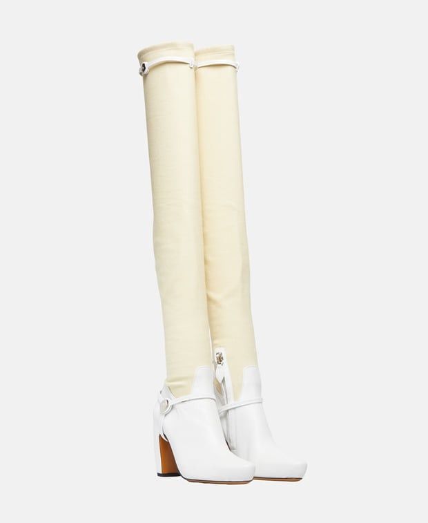 Lanvin Over-The-Knee Boots in White, Women's (Size 7)