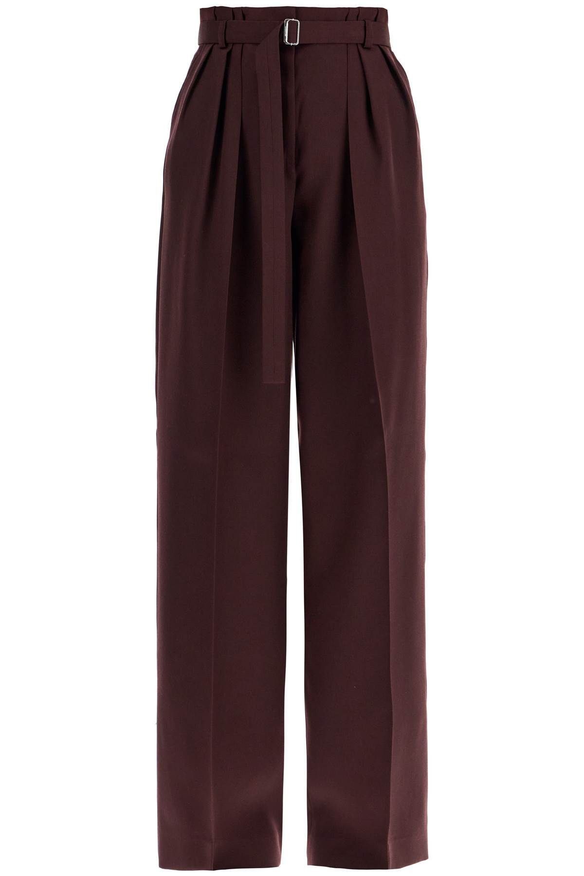 Lanvin Wide-Leg Pants With Belt Label Size 36 in Red, Women's