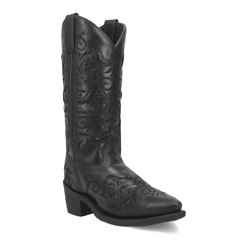 Laredo Night Sky Women's Leather Cowboy Boots, Size: 10, Black