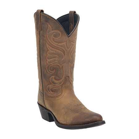 Laredo Womens Block Heel Cowboy Boots, 6 1/2 Medium, Brown