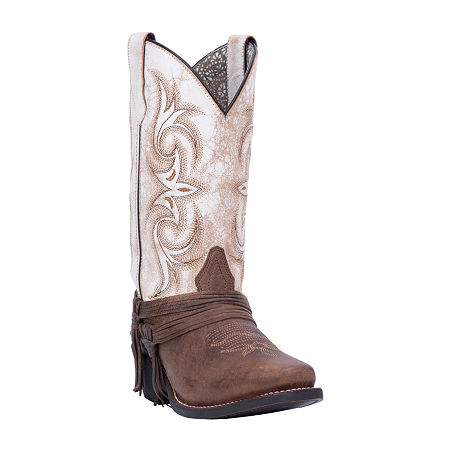 Laredo Womens Myra Block Heel Cowboy Boots, 10 Medium, Brown