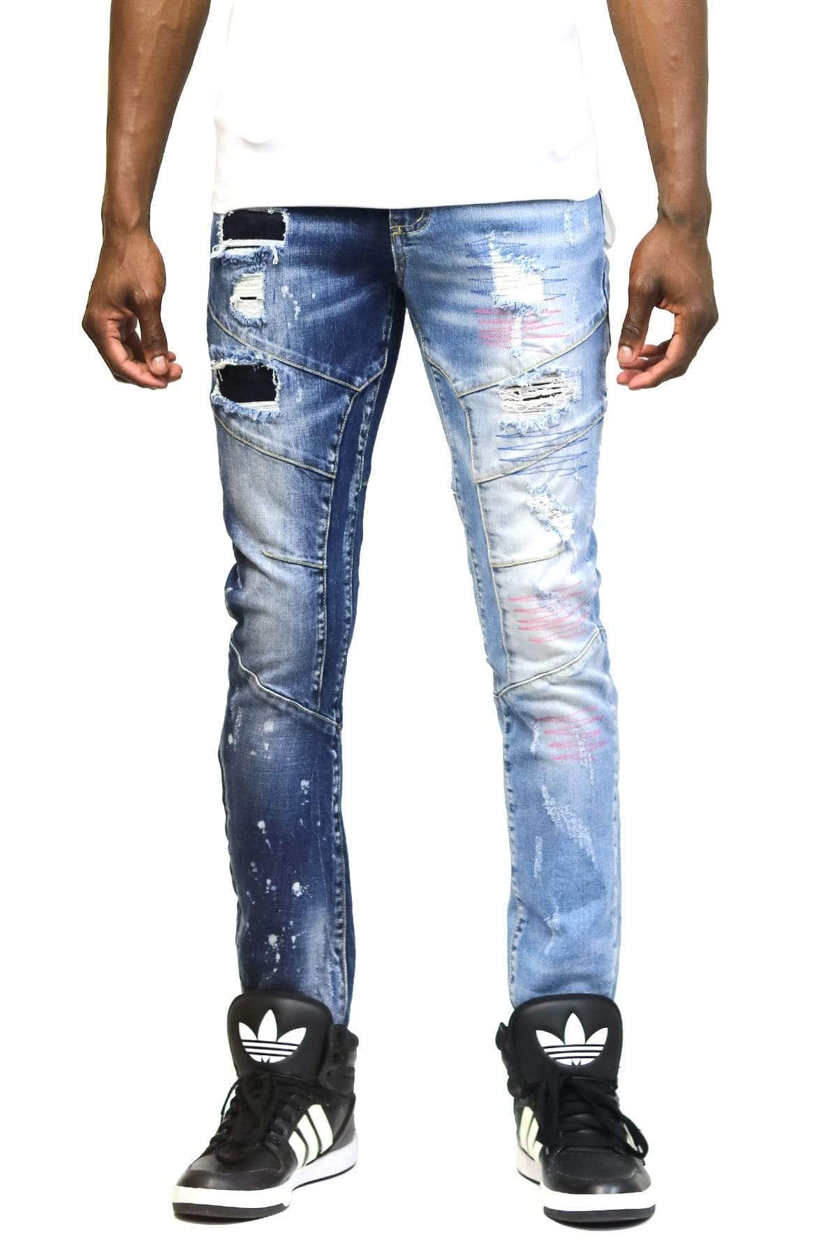 Larkspur Limited Premium Washed Half and Half Skinny Denim Pants.