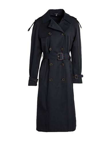 Lauren Ralph Lauren Belted Double-breasted Trench Coat Woman Overcoat & Trench Coat Navy Size XS Cotton, Polyester