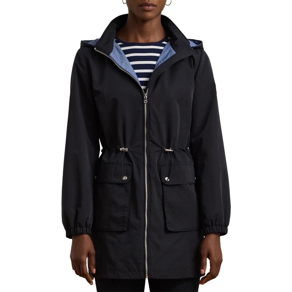 Lauren Ralph Lauren Cinch Waist Hooded Anorak Jacket in Dk Navy at Nordstrom, Size X-Small