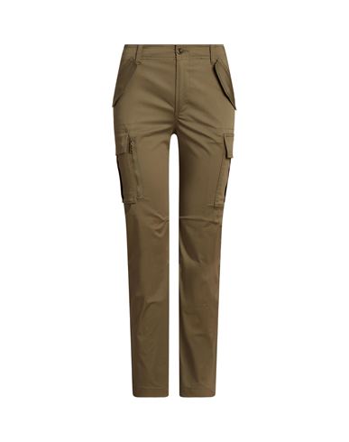 Lauren Ralph Lauren Cotton Sateen Cargo Pant Woman Pants Military green Size 6 Cotton, Elastane