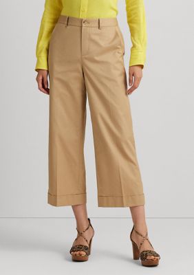 Lauren Ralph Lauren Petite Pleated Cotton Twill Cropped Pants, 10P