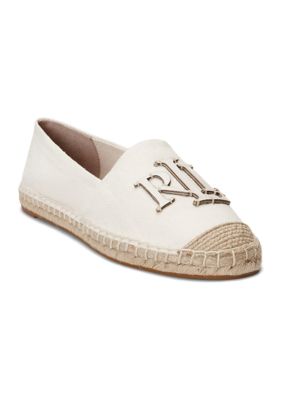 Lauren Ralph Lauren Women's Cameryn III Canvas & Leather Espadrilles, White, 6M